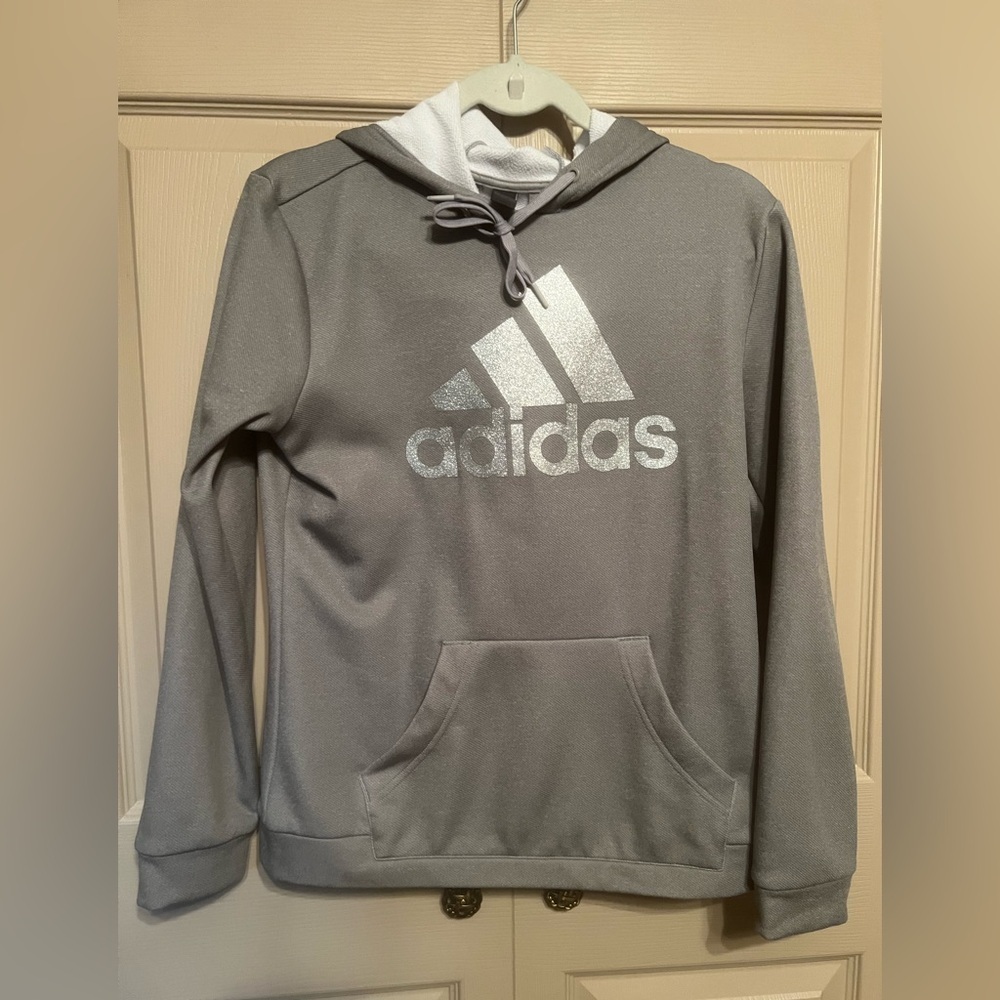 Adidas Gray Sweatshirt with a Classic Shimmer Logo